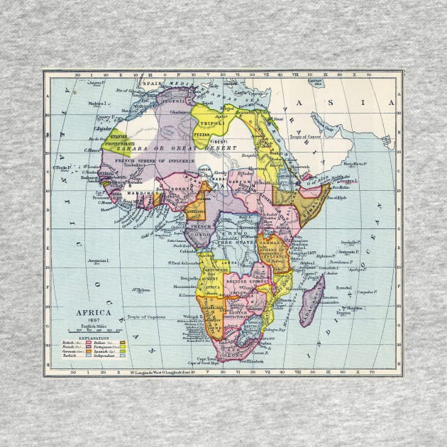 Vintage Map of Africa (1897) by Bravuramedia